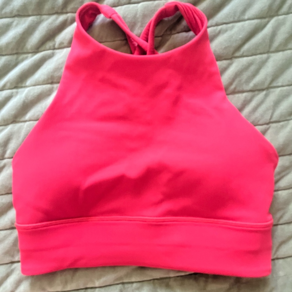 Vibrant red lululemon  High-Neck ribbed Sports Bra